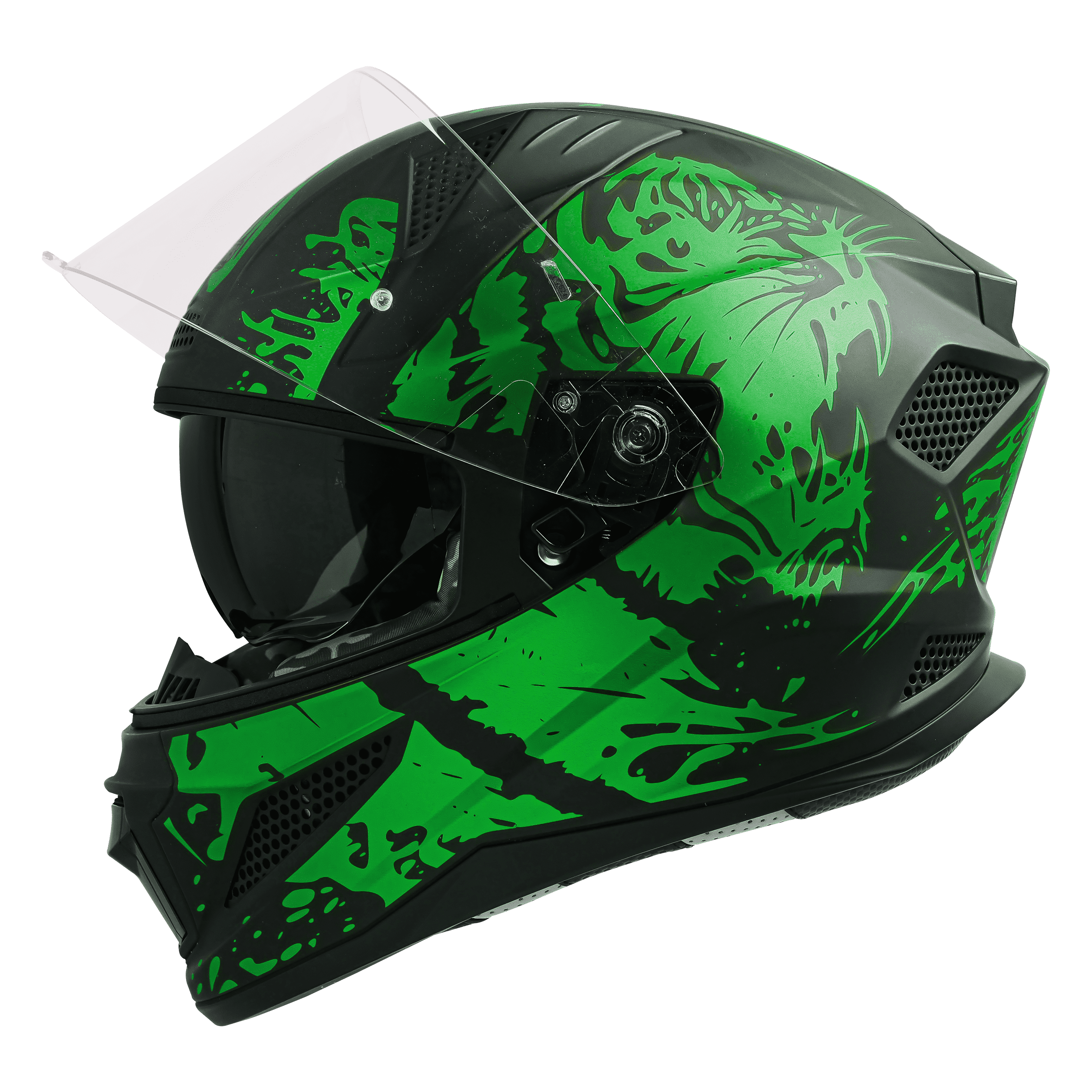 SBH-25 ISS TIGER GLOSSY BLACK WITH FLUO GREEN